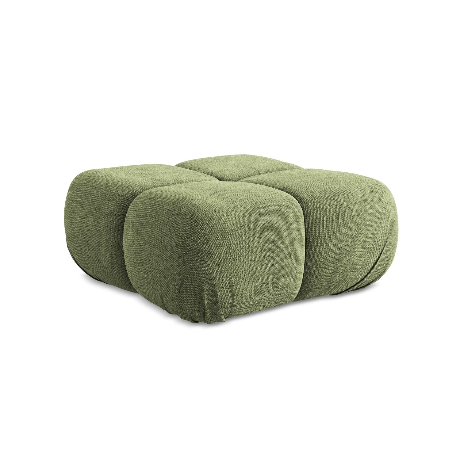 LaMiaSofa Poef Sanremo - chenille stof - groente - 95x95x41