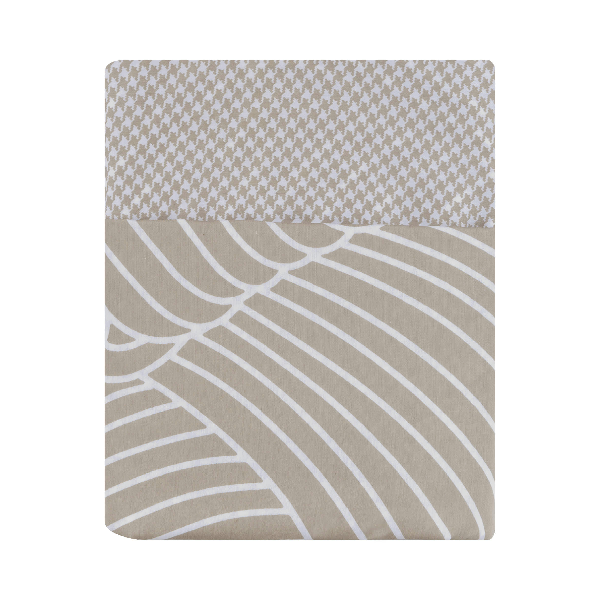 ZAHARA - Housse de couette imprimée en satin de coton Mauve 140x200