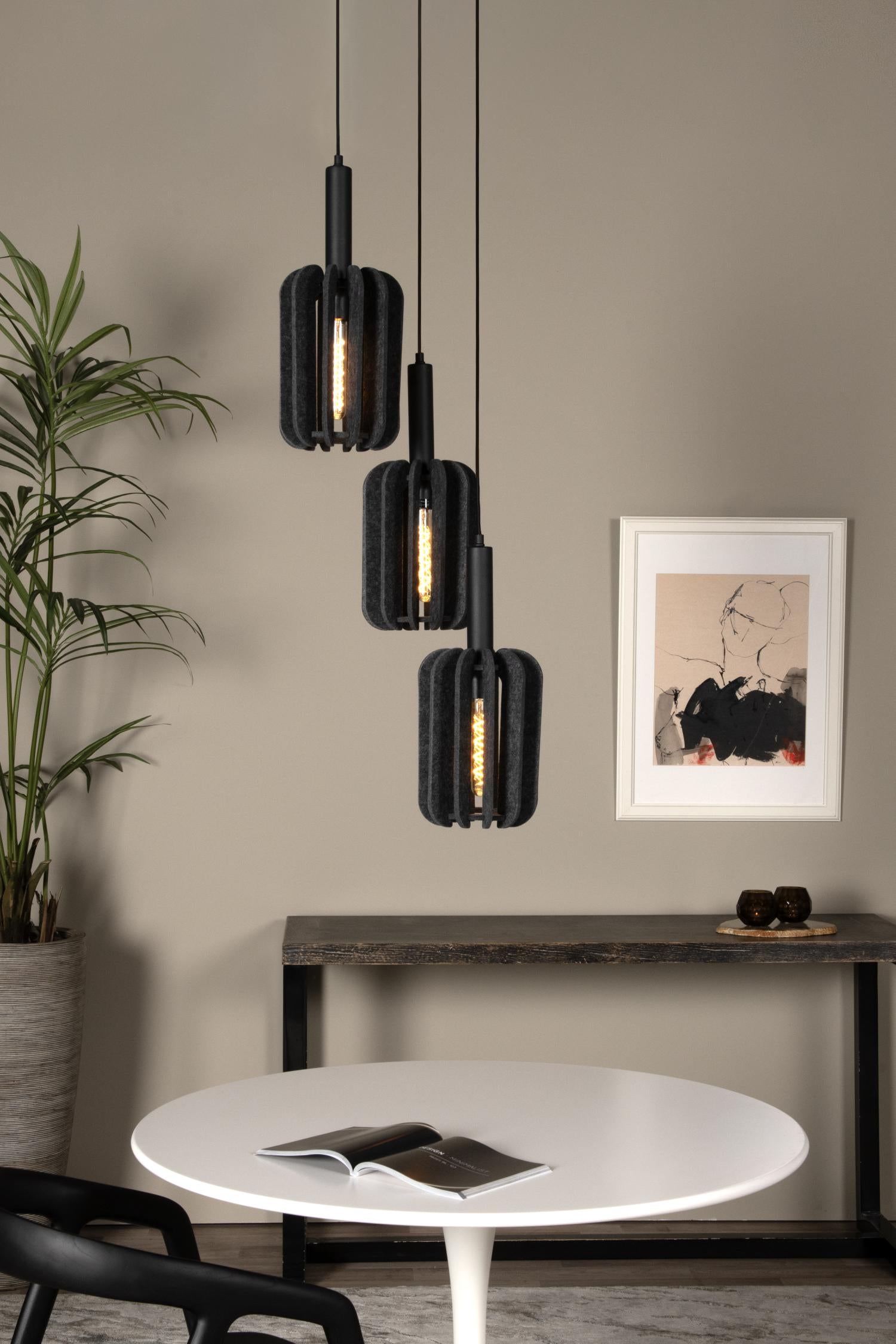 Lucide hanglamp RAFAL - 3xE27 - Grijs