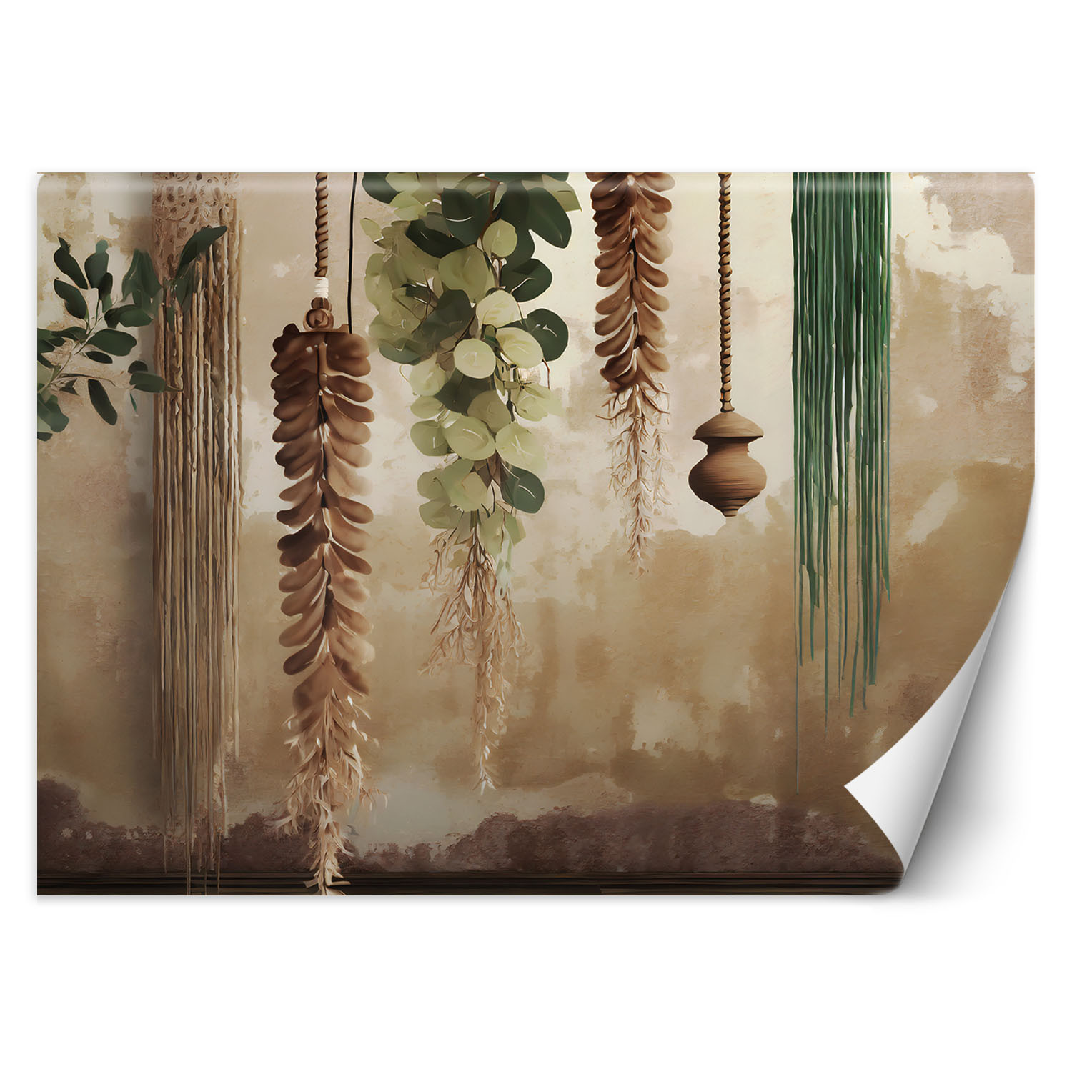 Feeby Fototapeta, Wiszące liście scandi boho 150x105