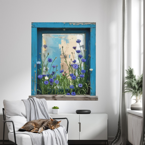 Efekt dziury w ścianie wiejski urok naklejka 3D 71x80