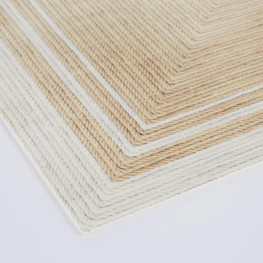 JUTANI - Tapis en vinyle imprimé beige et blanc 50x80