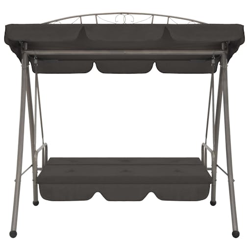 NNEVL Outdoor Convertible Swing Bench with Canopy Anthracite 198x120x205 cm Steel
