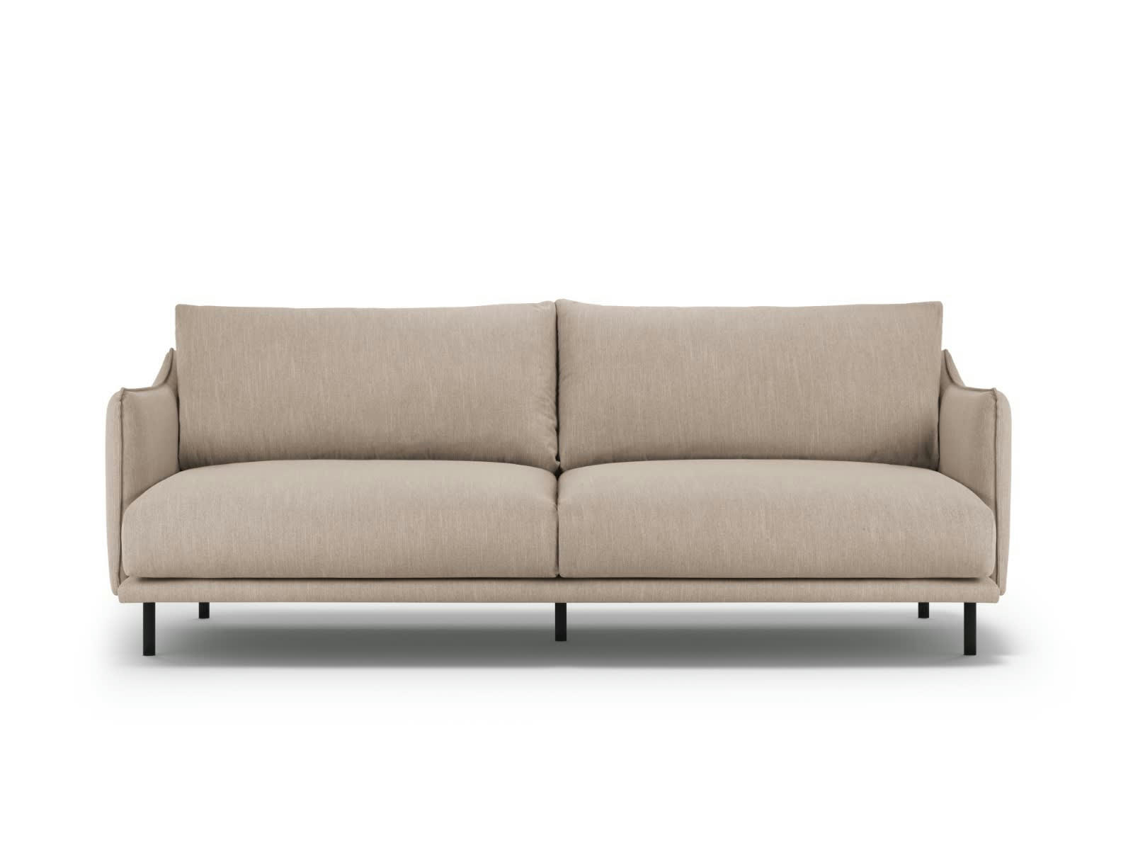 PARIS - Canapé 4 places en Tissu Structurel Beige Foncé