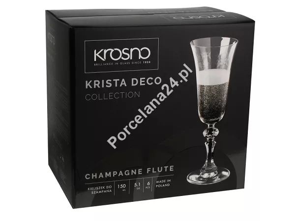 Kpl. kieliszków do szampana 150 ml (6 szt) Krosno - Krista DECO 6030