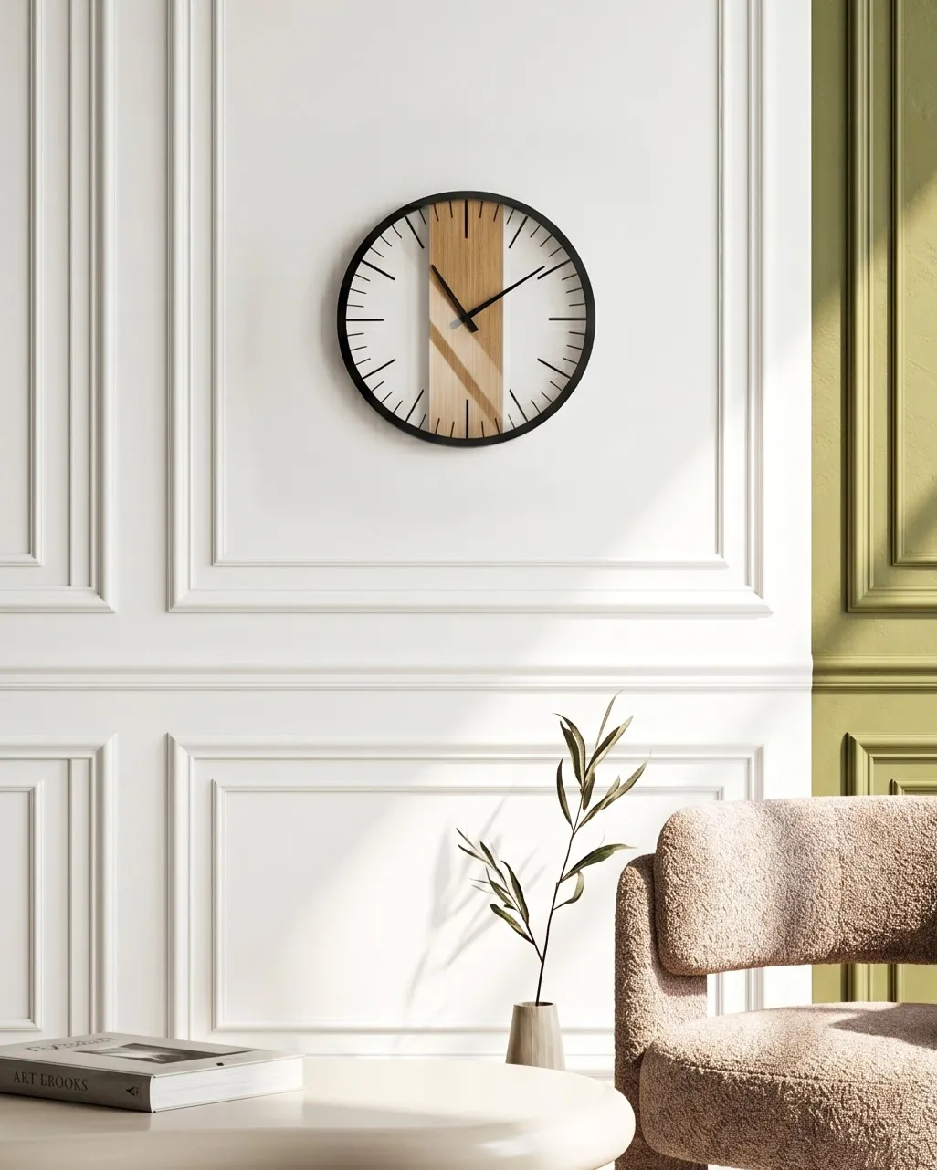 Wall Clock VILLORA 38 cm Brown/ Black
