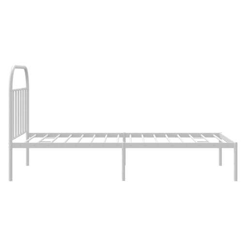 NNEVL Metal Bed Frame with Headboard White 107x203 cm