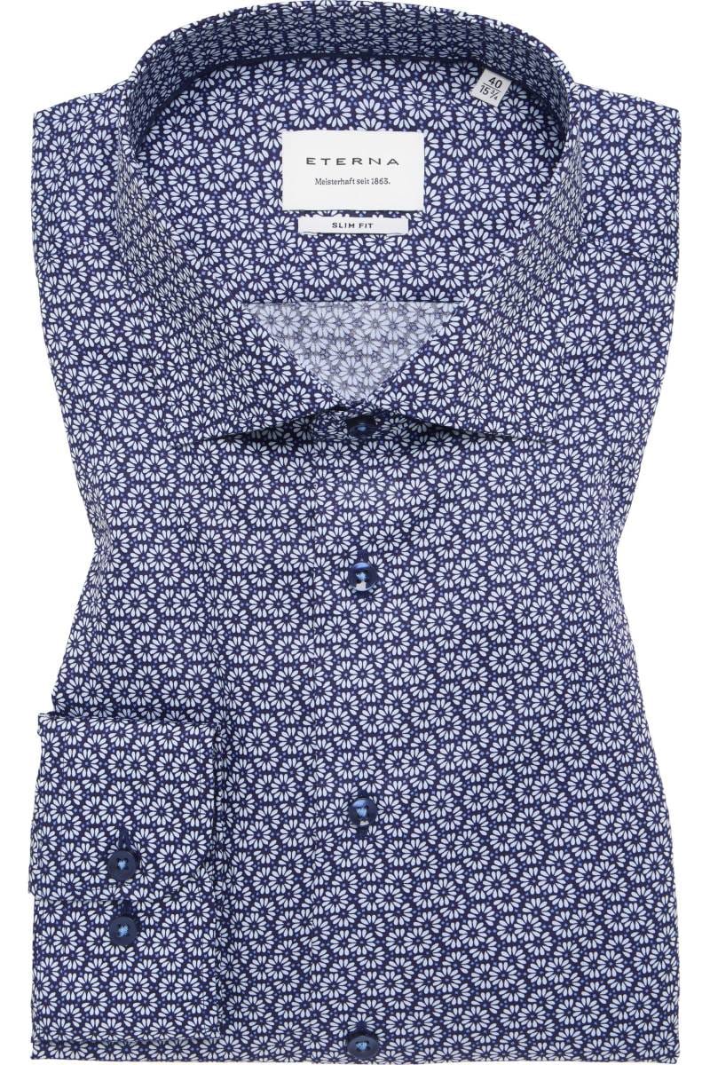 ETERNA Slim Fit Hemd dunkelblau, Bedruckt