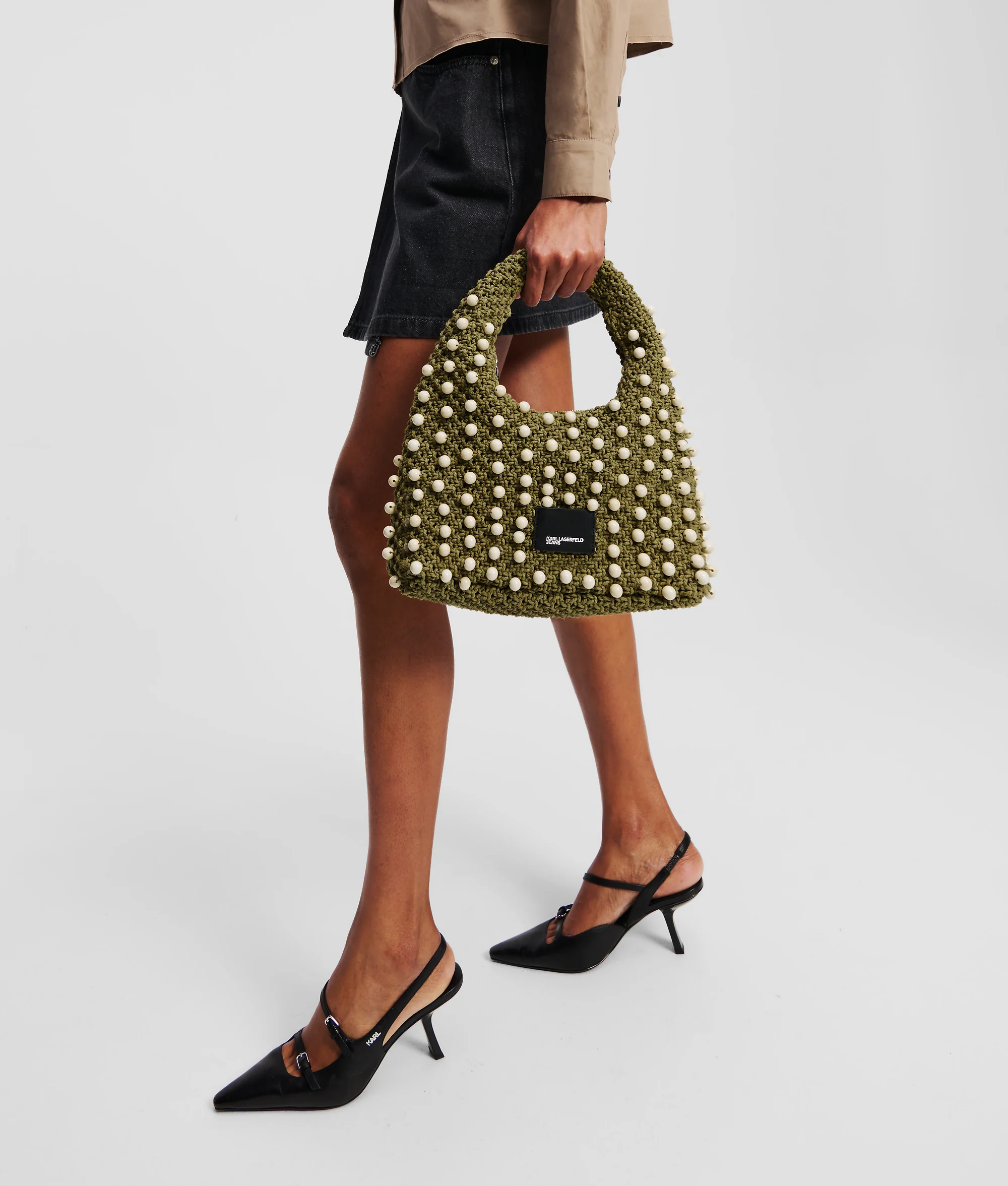 Sac avec anse perlé en crochet