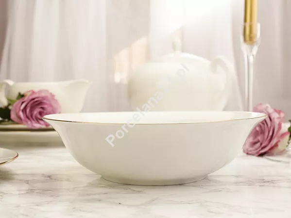 Serwis obiadowo - herbaciany na 12 osób (105 el.) Bogucice - Lolita Cream Gold 1258
