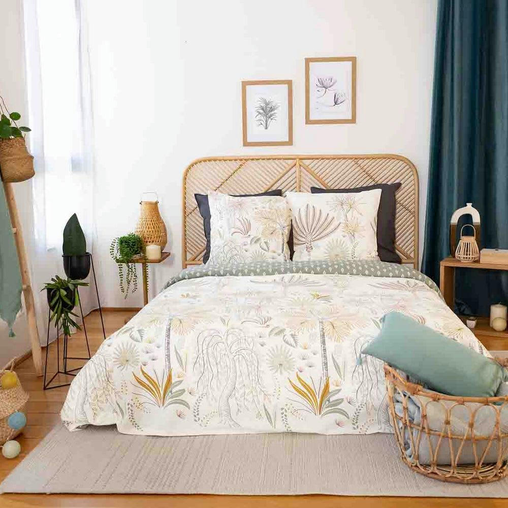 TINGUELIE - Parure de lit 2 places coton à motifs 220x240 cm