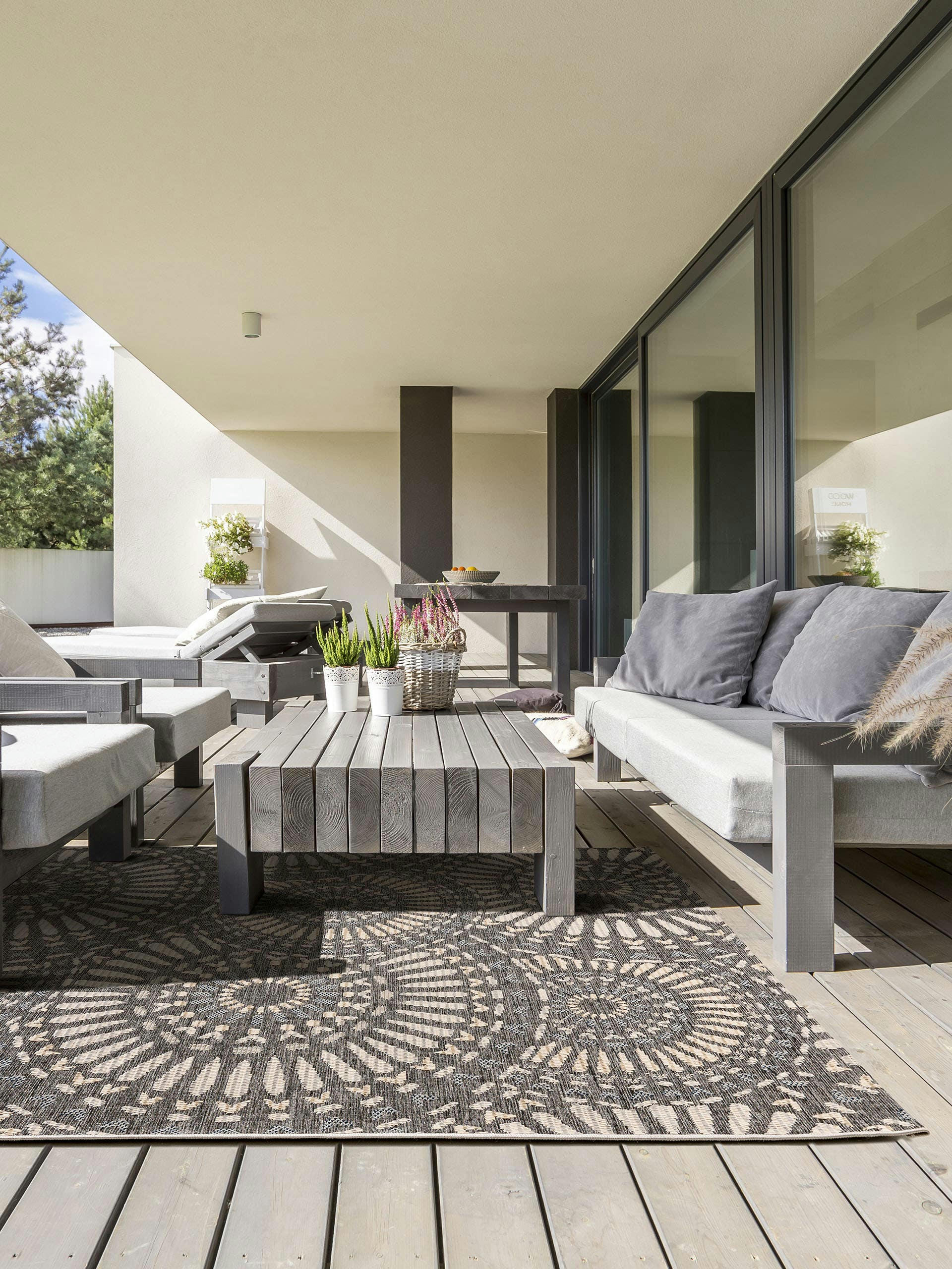 RIVER - Tapis d'extérieur & intérieur bleu 133x190