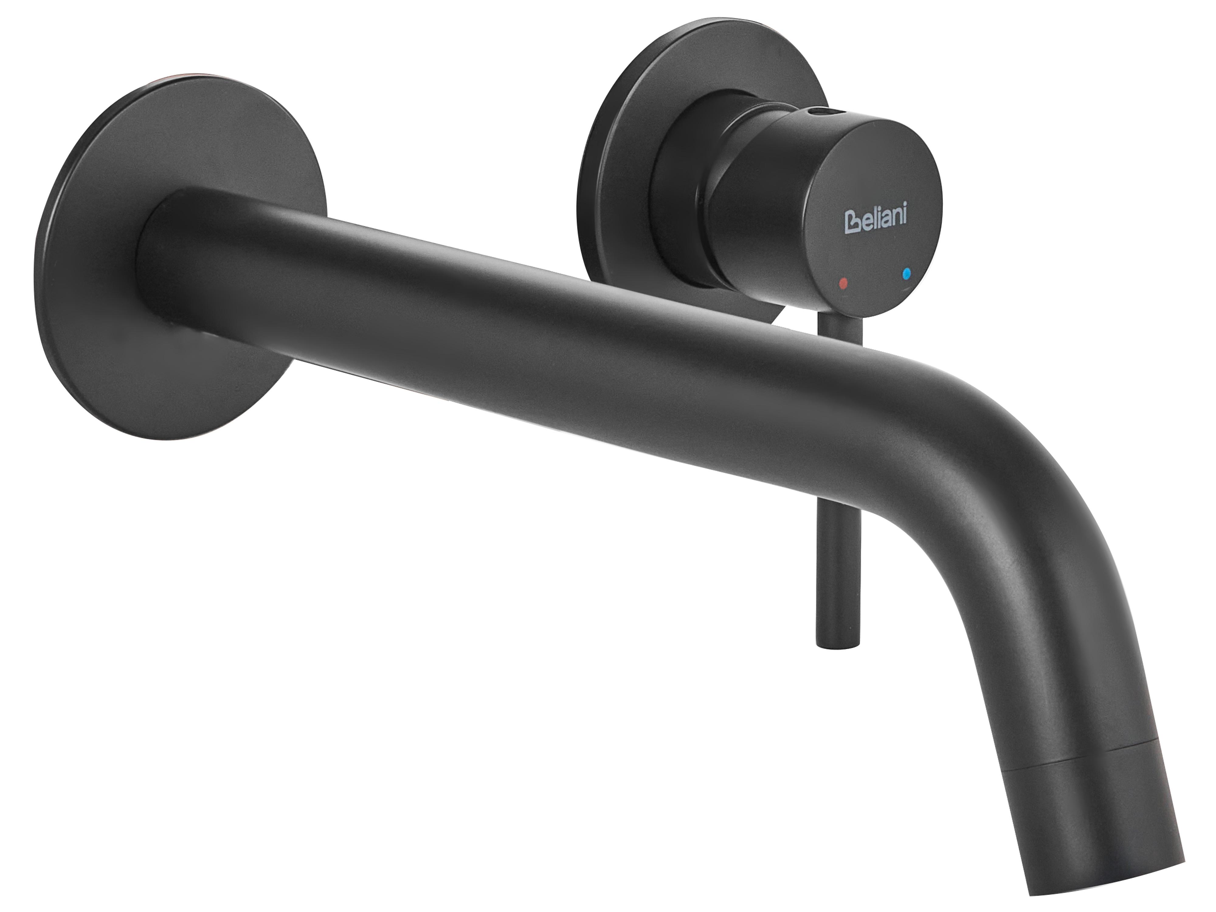 Wall Mounted Basin Mixer Tap TRAFUL Brass Black