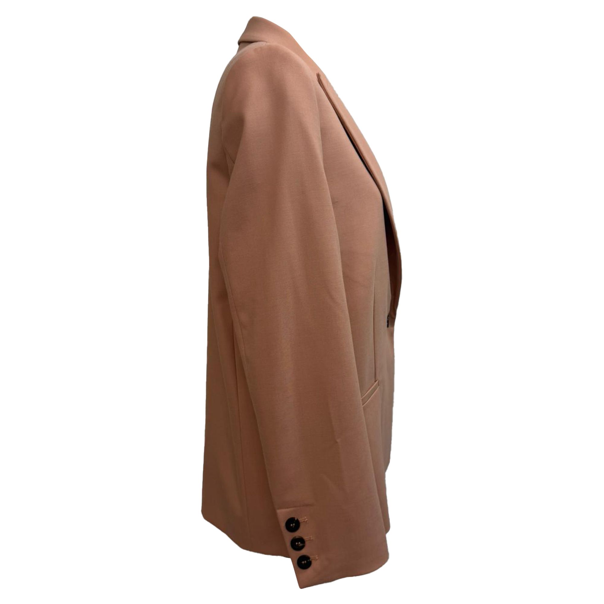 Victoria Beckham Preloved Single-Breasted Blazer in Beige Polyester