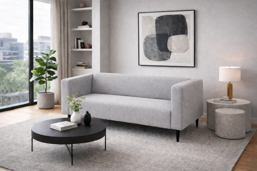 Nowoczesna wygodna sofa dwuosobowa tapicerowana CALMO curio 80