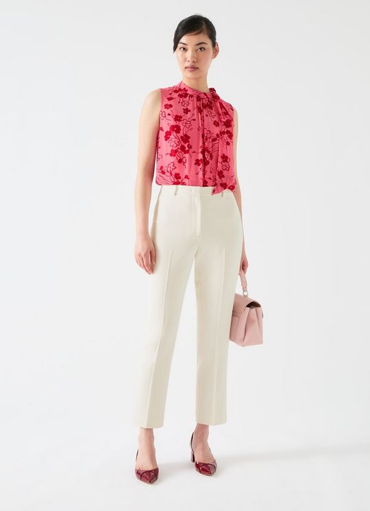 Lily Ivory Flat Front Trouser