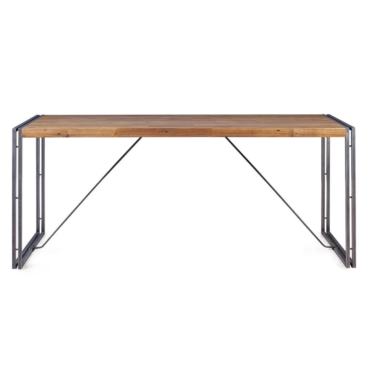 OMEGA - Table repas métal et bois 180 x 90 cm