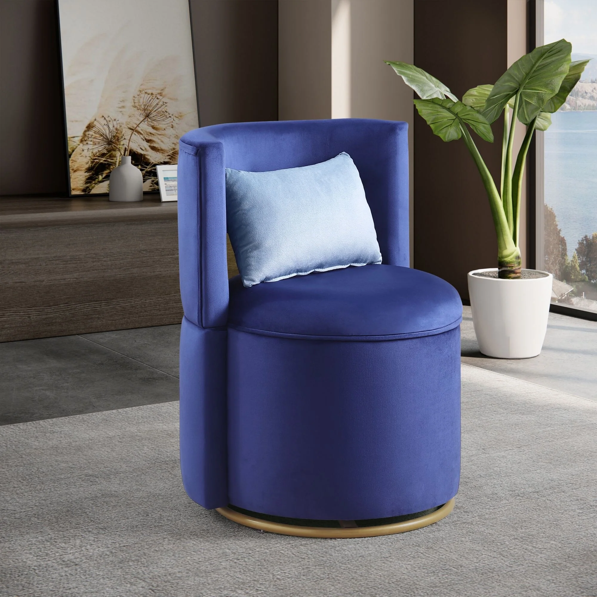 360° Swivel Upholstered Chair with Storage