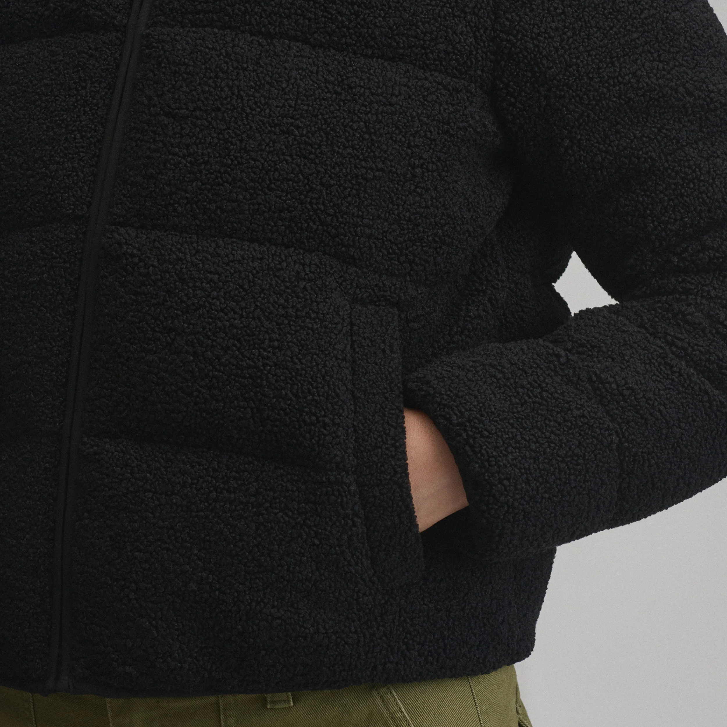 Women's Plush Puff Jacket - Faux Shearling
