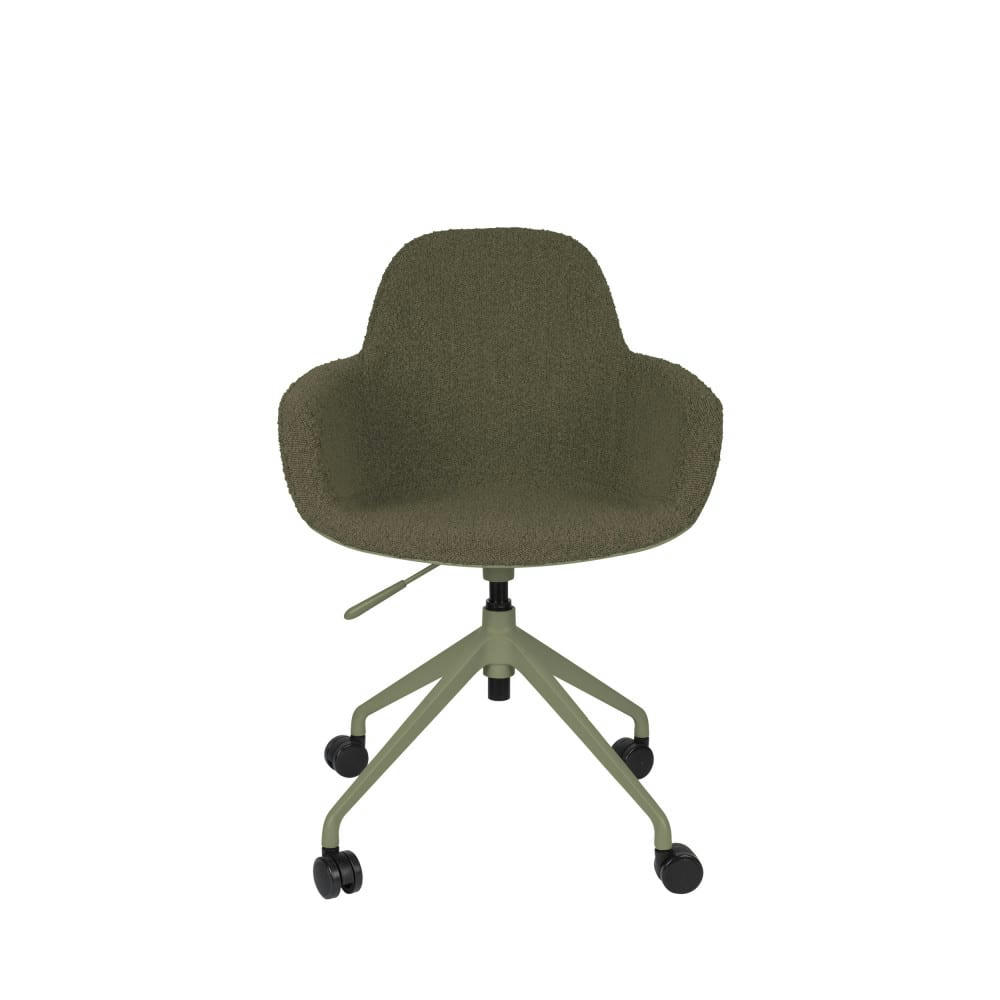ALBERT KUIP - Chaise de bureau en tissu bouclette avec accoudoirs pivotante à roulet