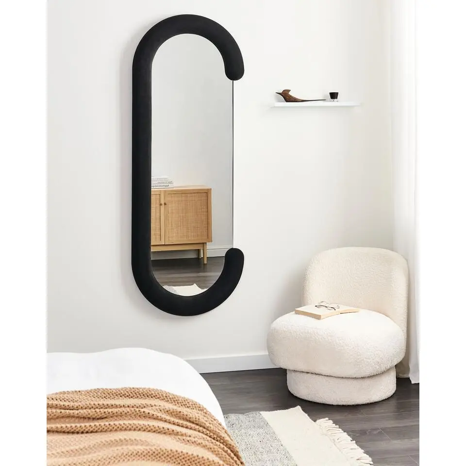 LOCHES - Wandspiegel - Zwart - Fluweel