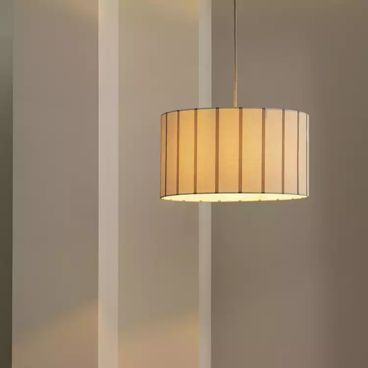 Habitat Stripe Printed Natural Easy Fit Lampshade - 45cm