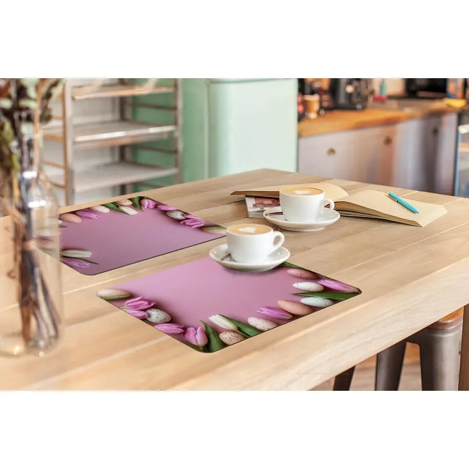 Placemat 6 stuks Tulpen - Eieren - Roze