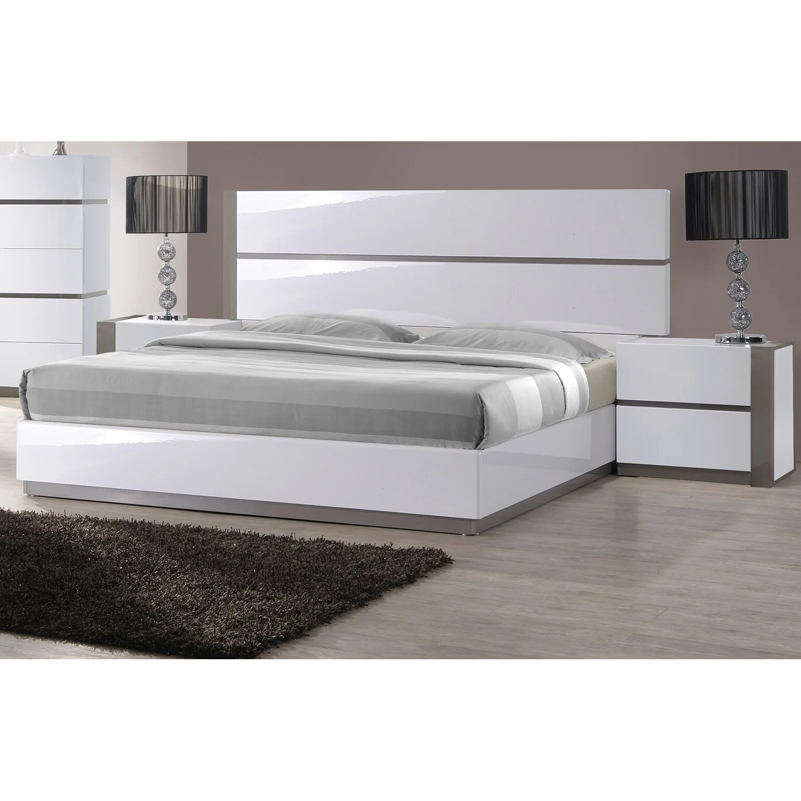 Somette Modern 5-Piece White Bedroom Set
