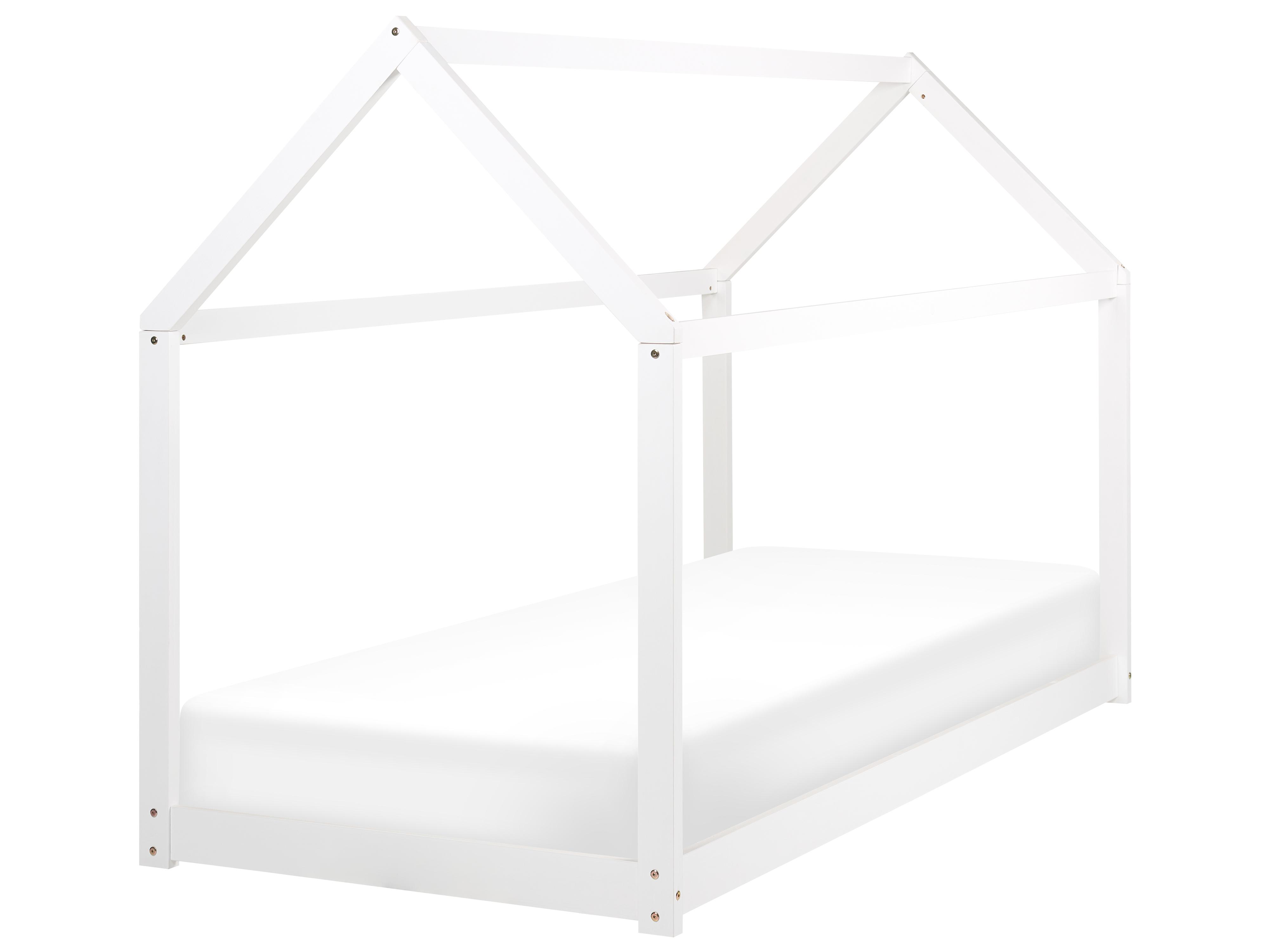 Kids Bed House Pine Wood TOSSE 90 x 200 cm (EU Single) White