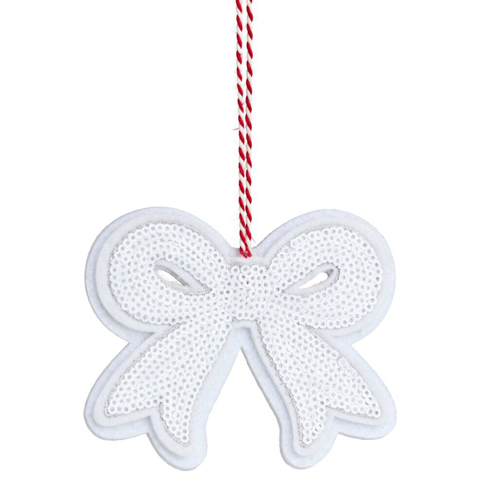Noeud de No&euml;l à sequins à suspendre H9cm (3 modèles)