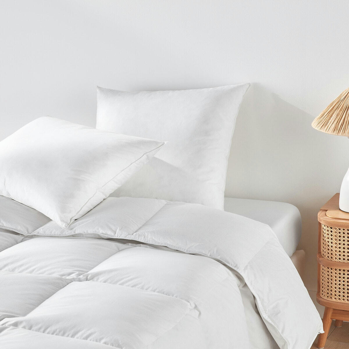 Oreiller mœlleux 50% duvet upcyclé + coton bio
