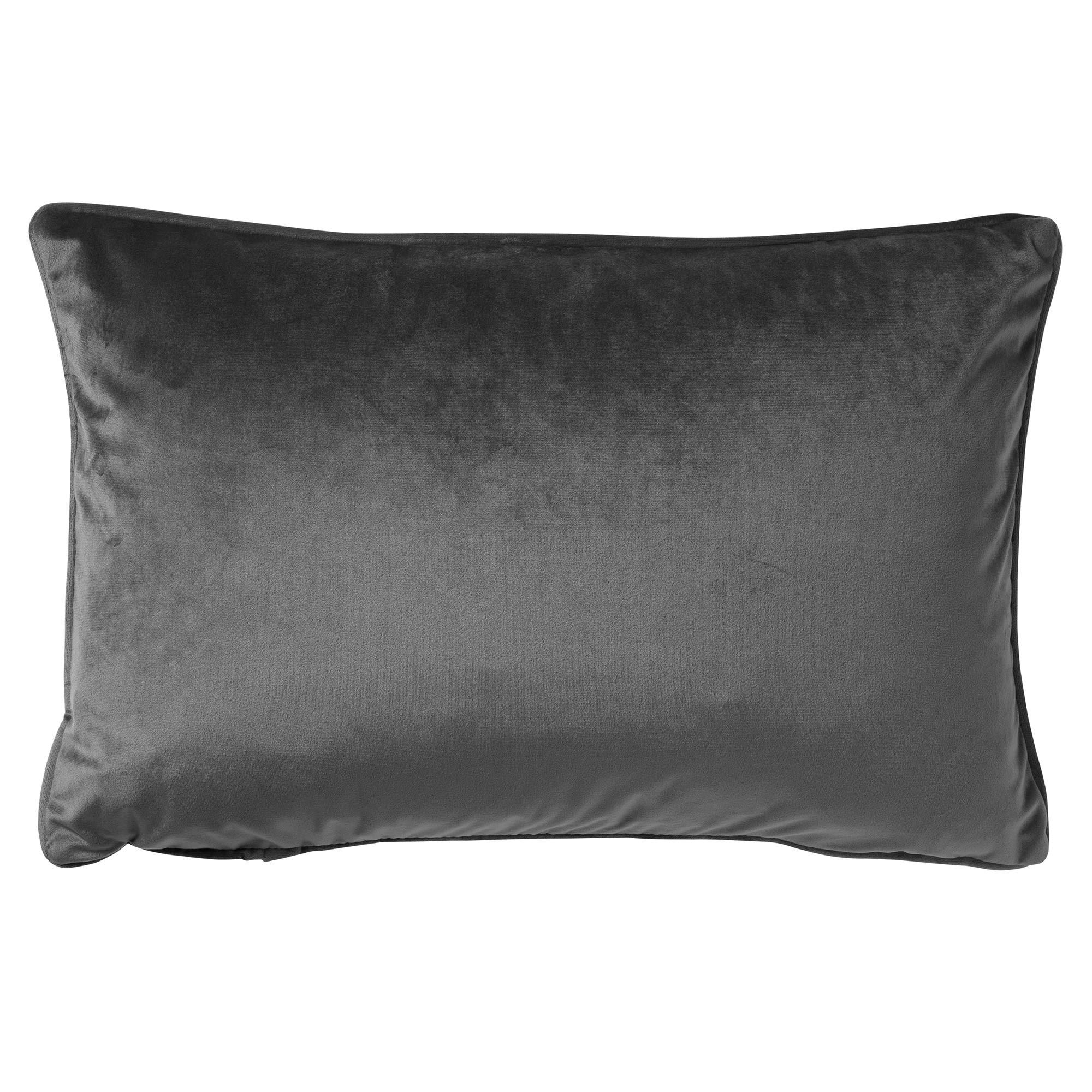 - Housse de coussin gris en velours-40x60 cm uni