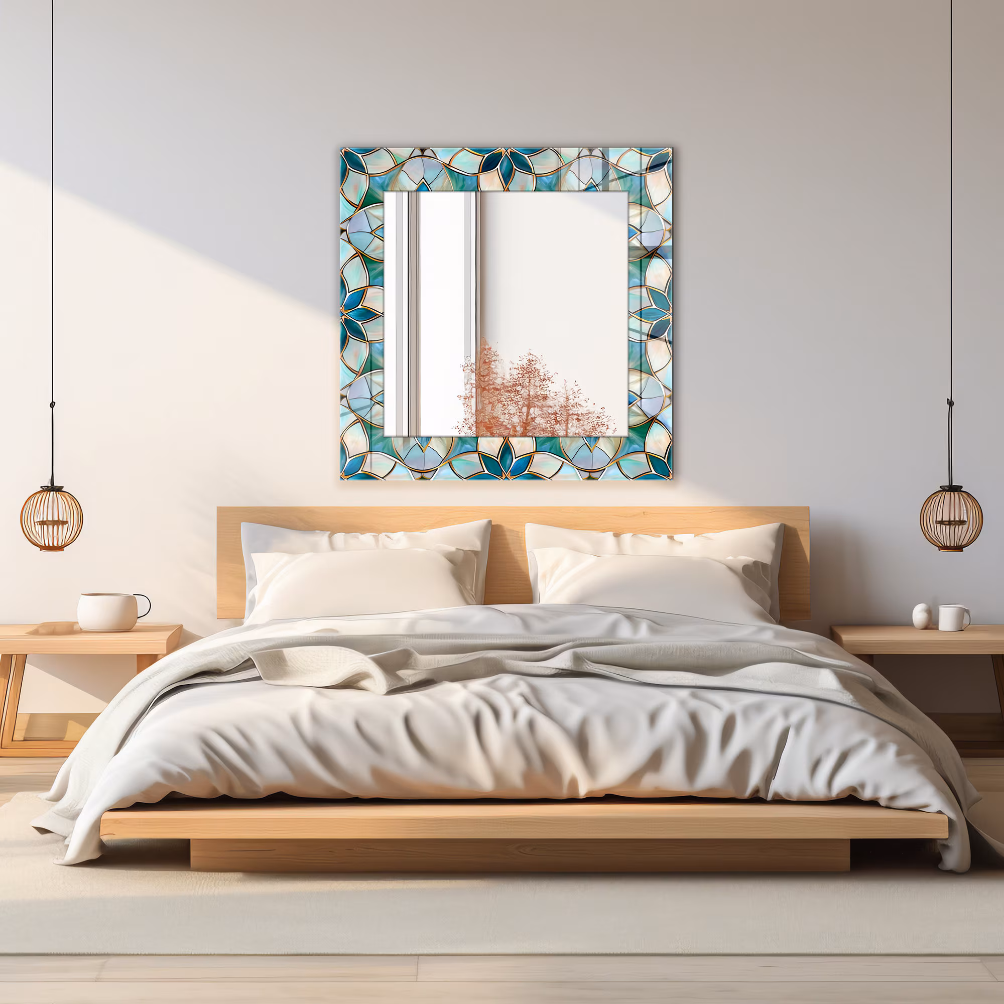 Tempered Glass Round Wall Mirror: Modern Bathroom Decor for Over Sink