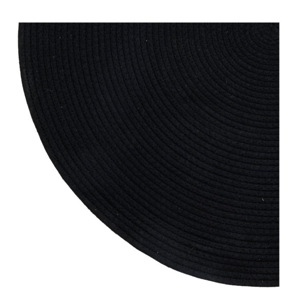Dywan pleciony ze sznurka 80 cm czarny okrągły