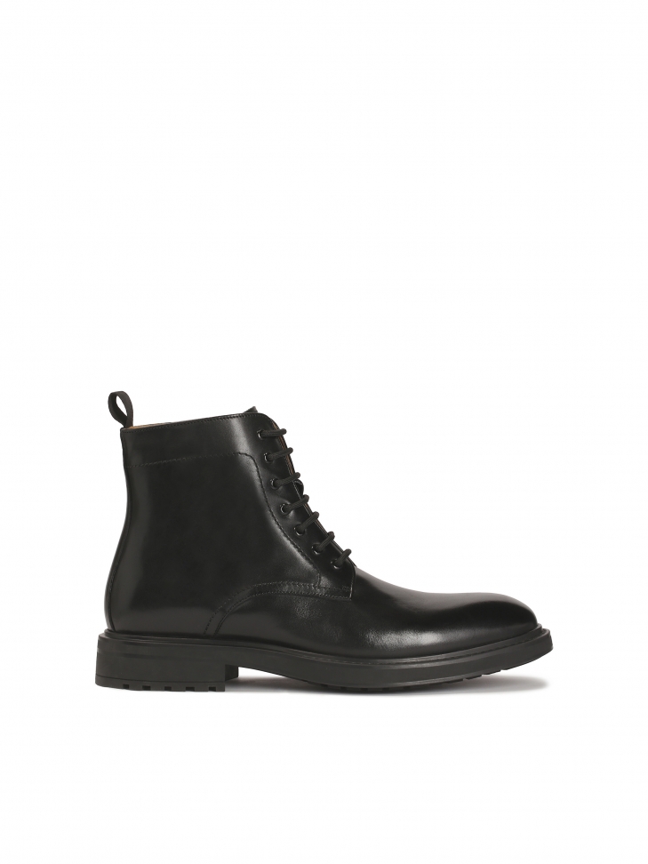 Classic black smooth leather boots