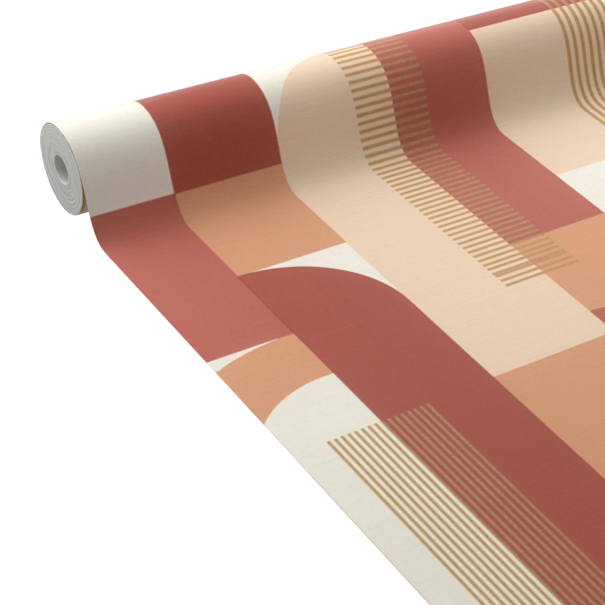 Papier peint intissé LUKAS coloris Terracotta et doré