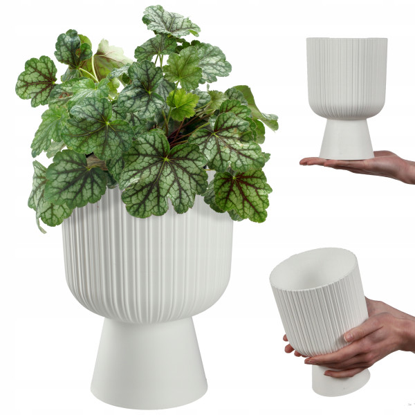 Kadax Doniczka Osłonka Plastikowa Gazon 14cm Biała