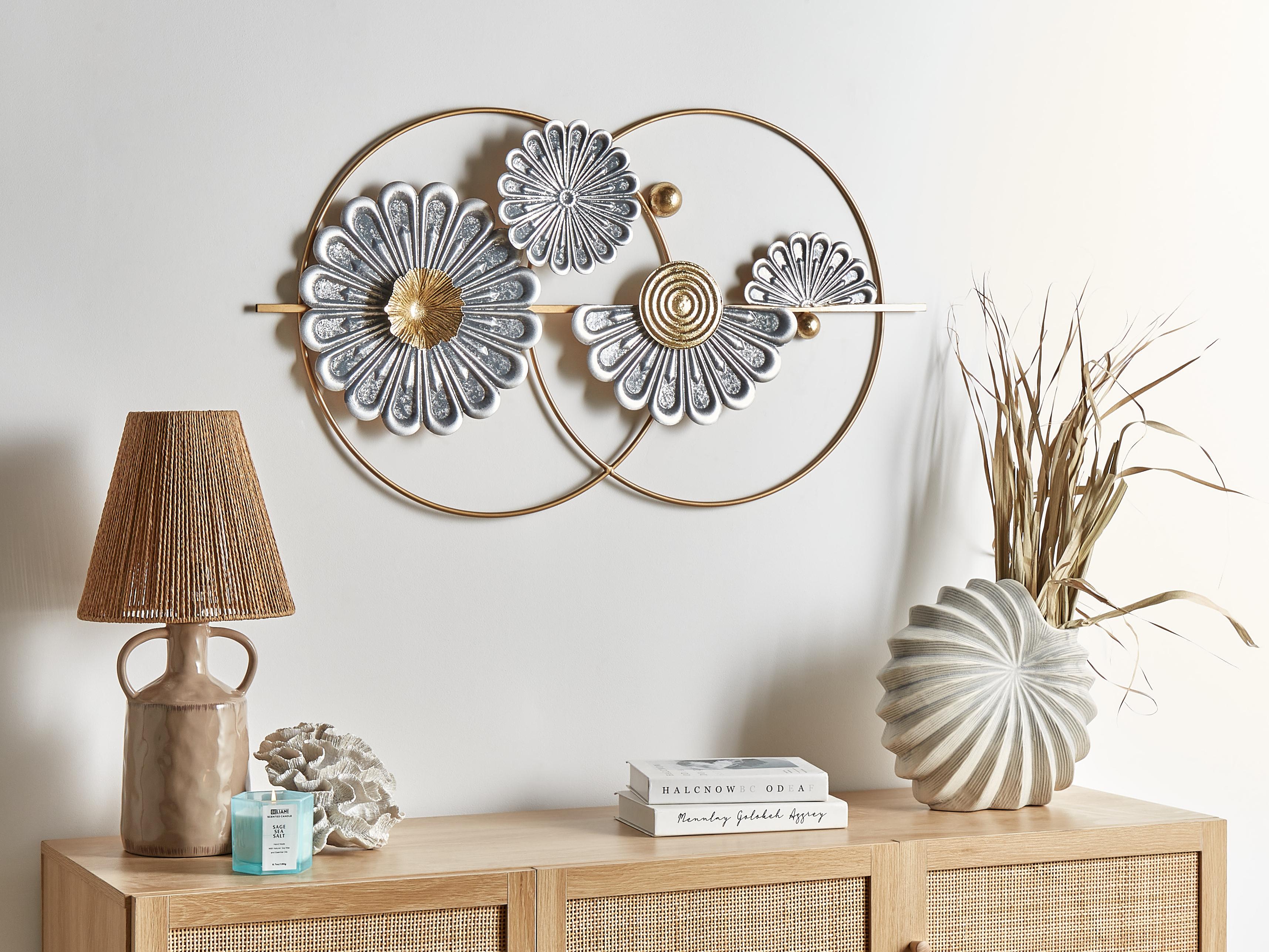 Wall Decor Flower PROMETHIUM Metal 51 cm Gold