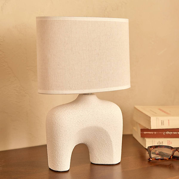 Lampe à poser champignon secteur Gaby blanc H31,5cm - Atmosphera