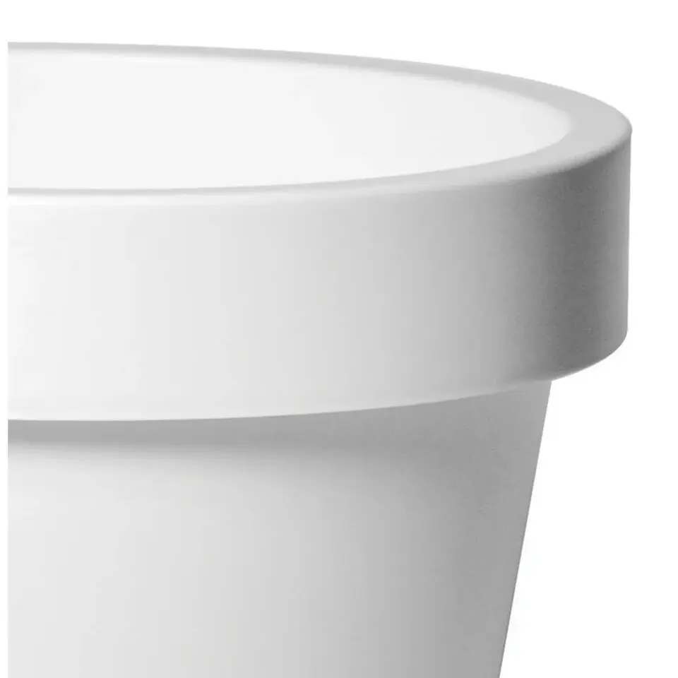 Mega Collections Plantenpot/bloempot - kunststof - wit - D25 cm