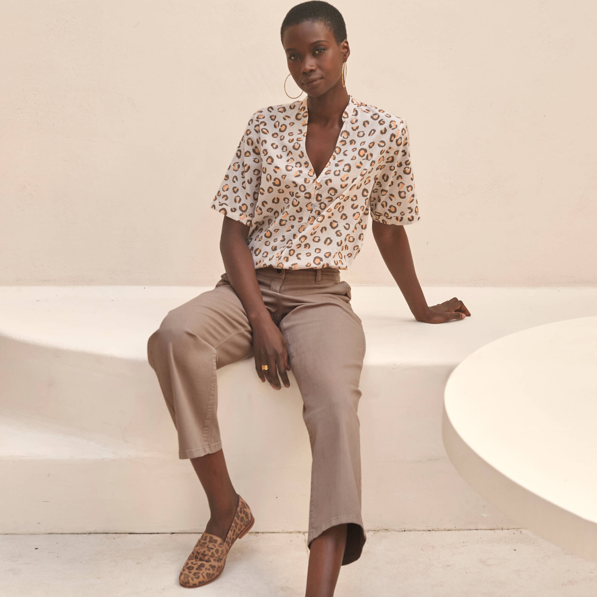 Pantalon large raccourci