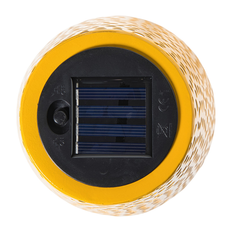 Solar tuinlamp op voet - geel - &Oslash;13x28 cm