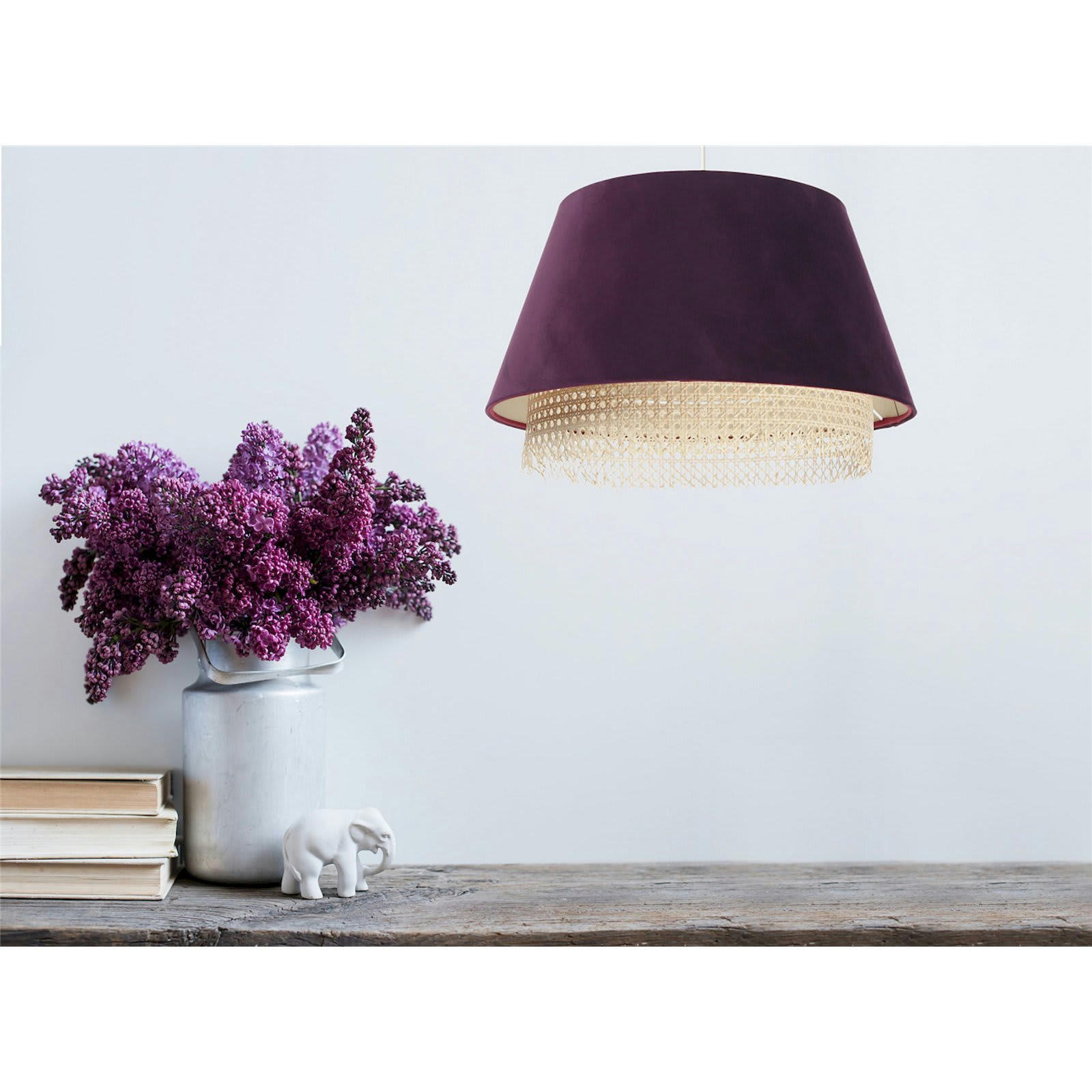 SENSEI - Suspension Rotin Violet 50x50x32 cm