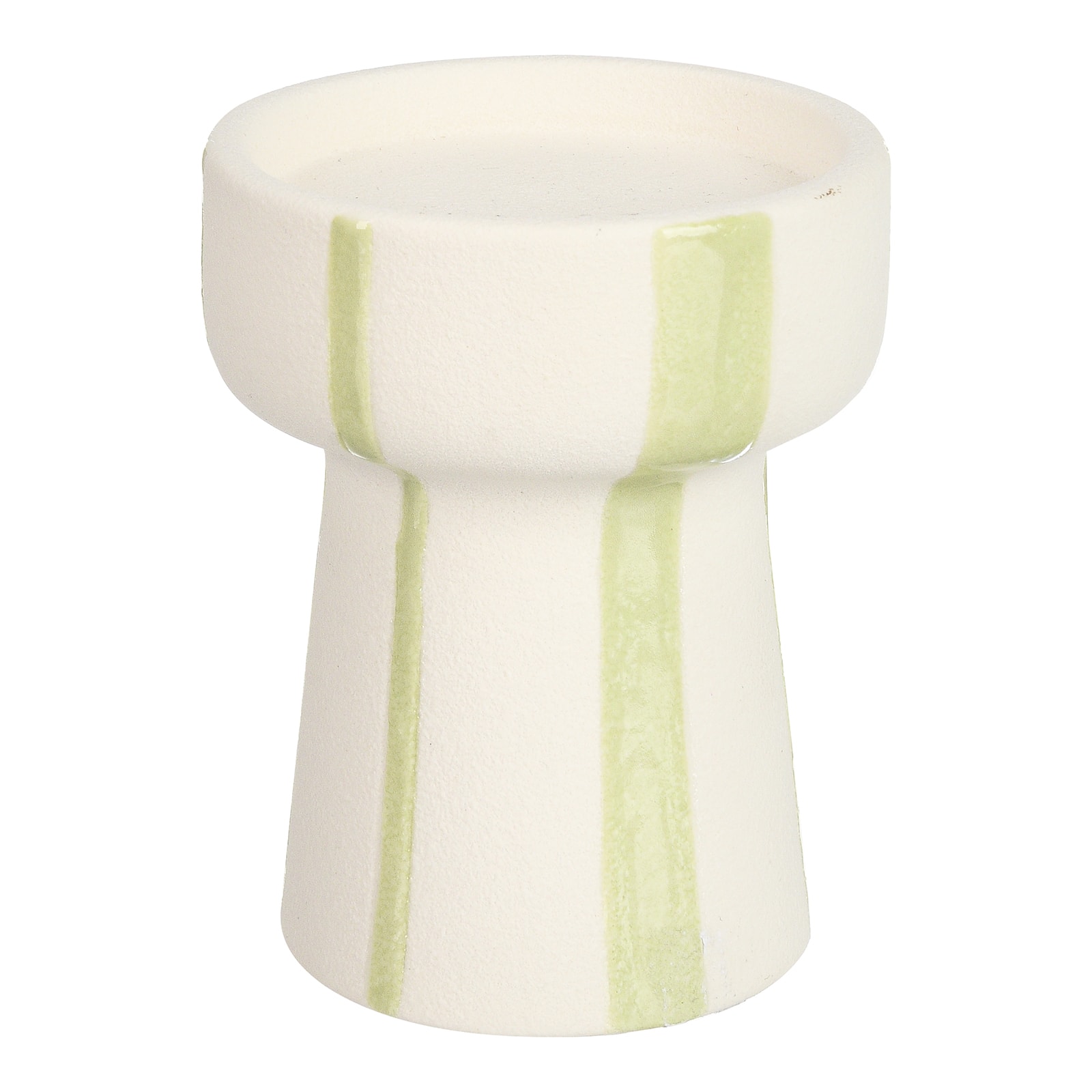 Stumpenkerzenhalter Stripes Grün, ⌀ 9 cm, H 120 mm