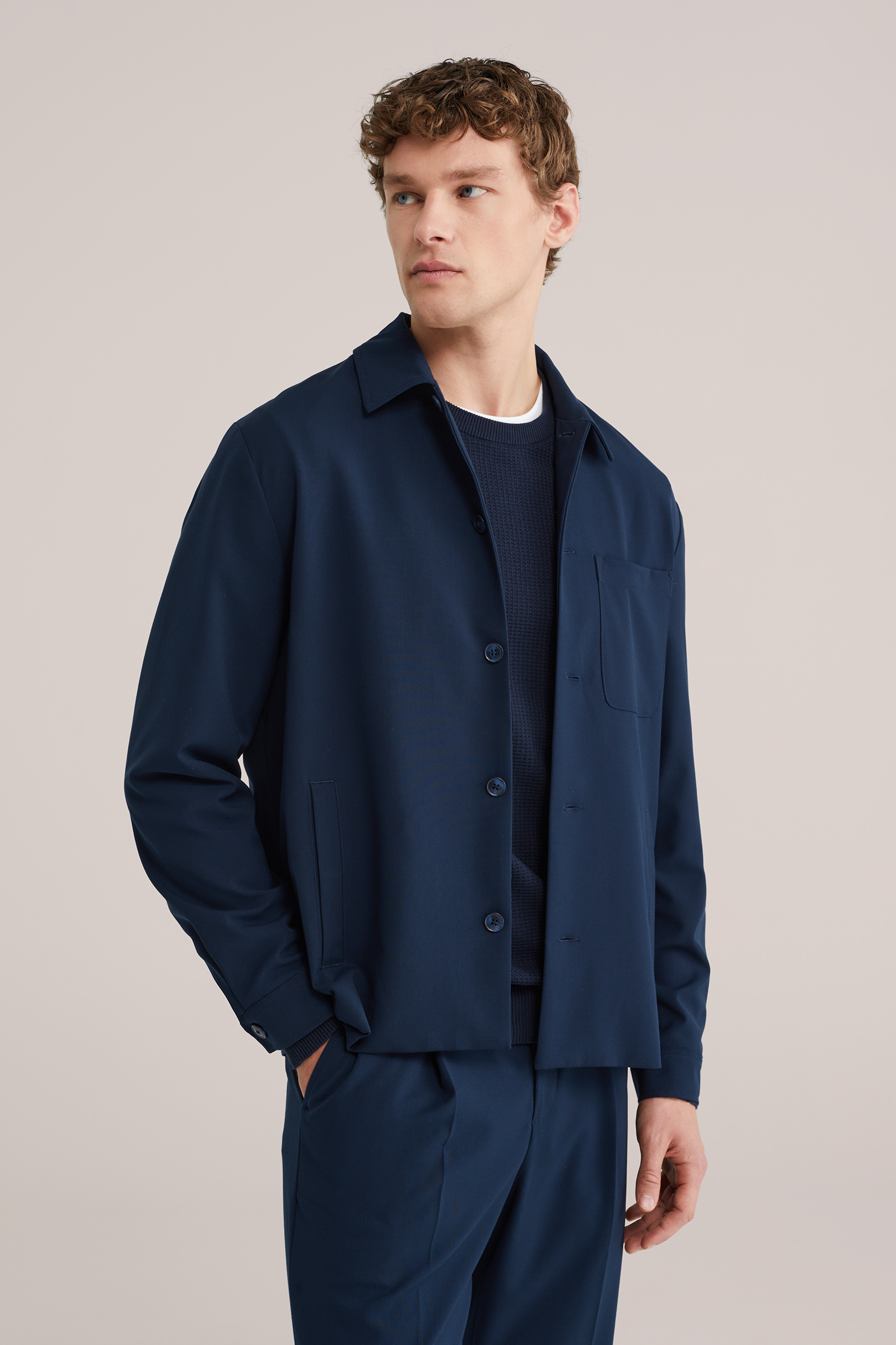 Heren slim fit overshirt