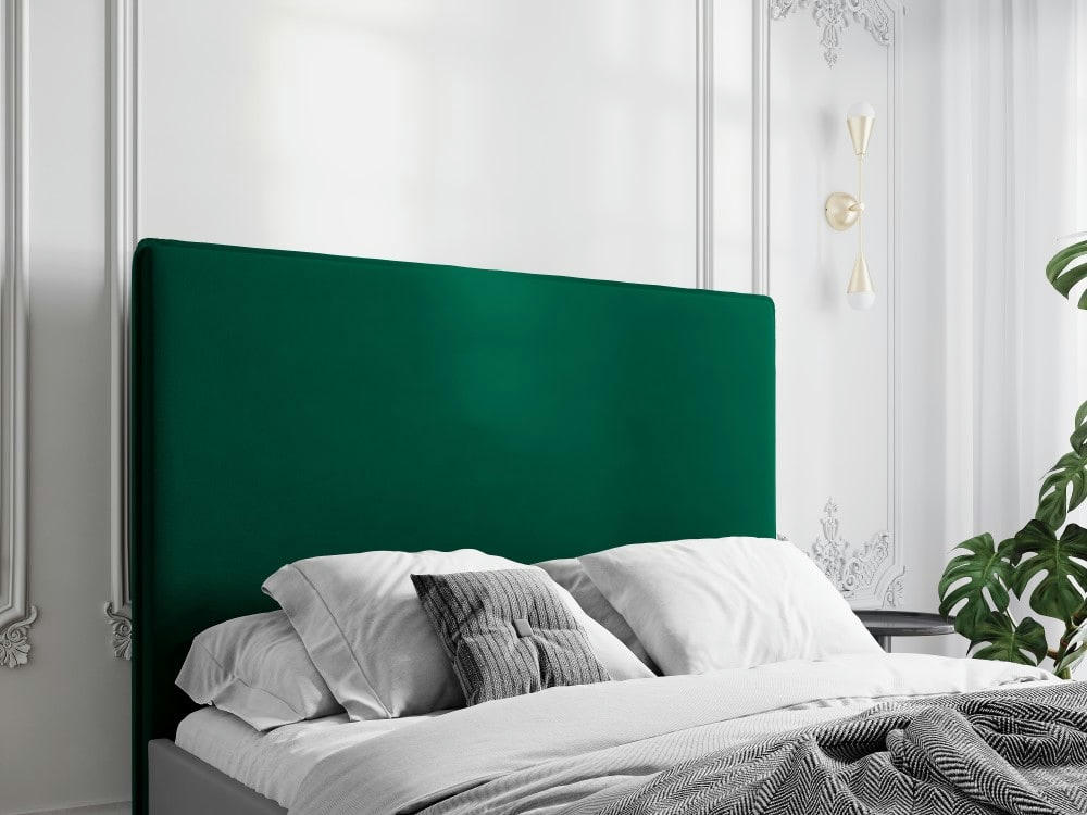 PROVENCE - Tête de lit en velours vert bouteille 120x200x10