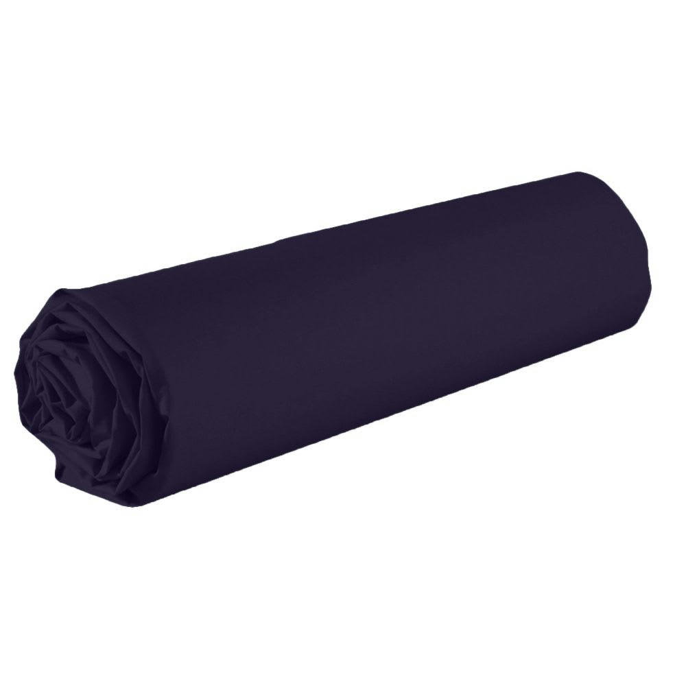 - Drap housse 1 place coton bleu impérial 90x190 cm