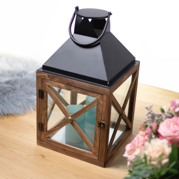 Lampion Dark Wood 28,5 x 28,5 x 50 cm MY HOME