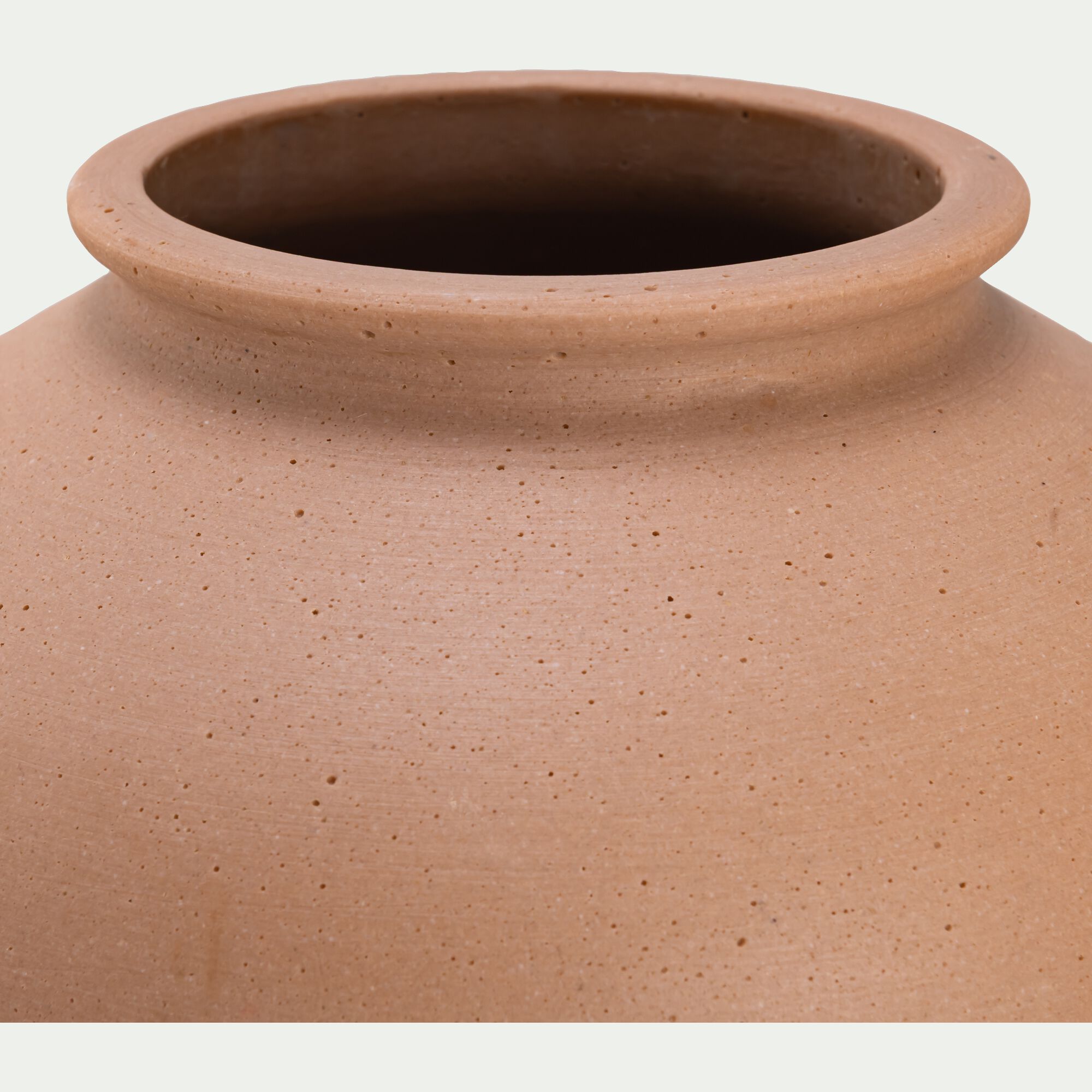 LODEVE - Vase boule en polystone H21,5cm - beige