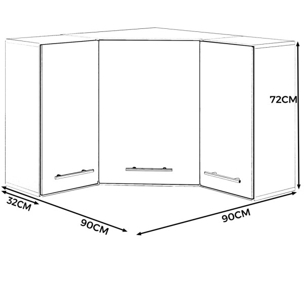 Szafka kuchenna wisząca narożna 90cm spremium dąb sonoma